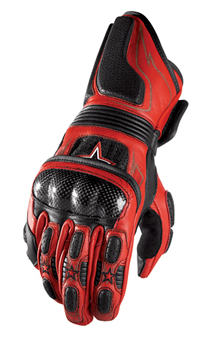 Icon Merc Carbon Fiber Red Long Gloves